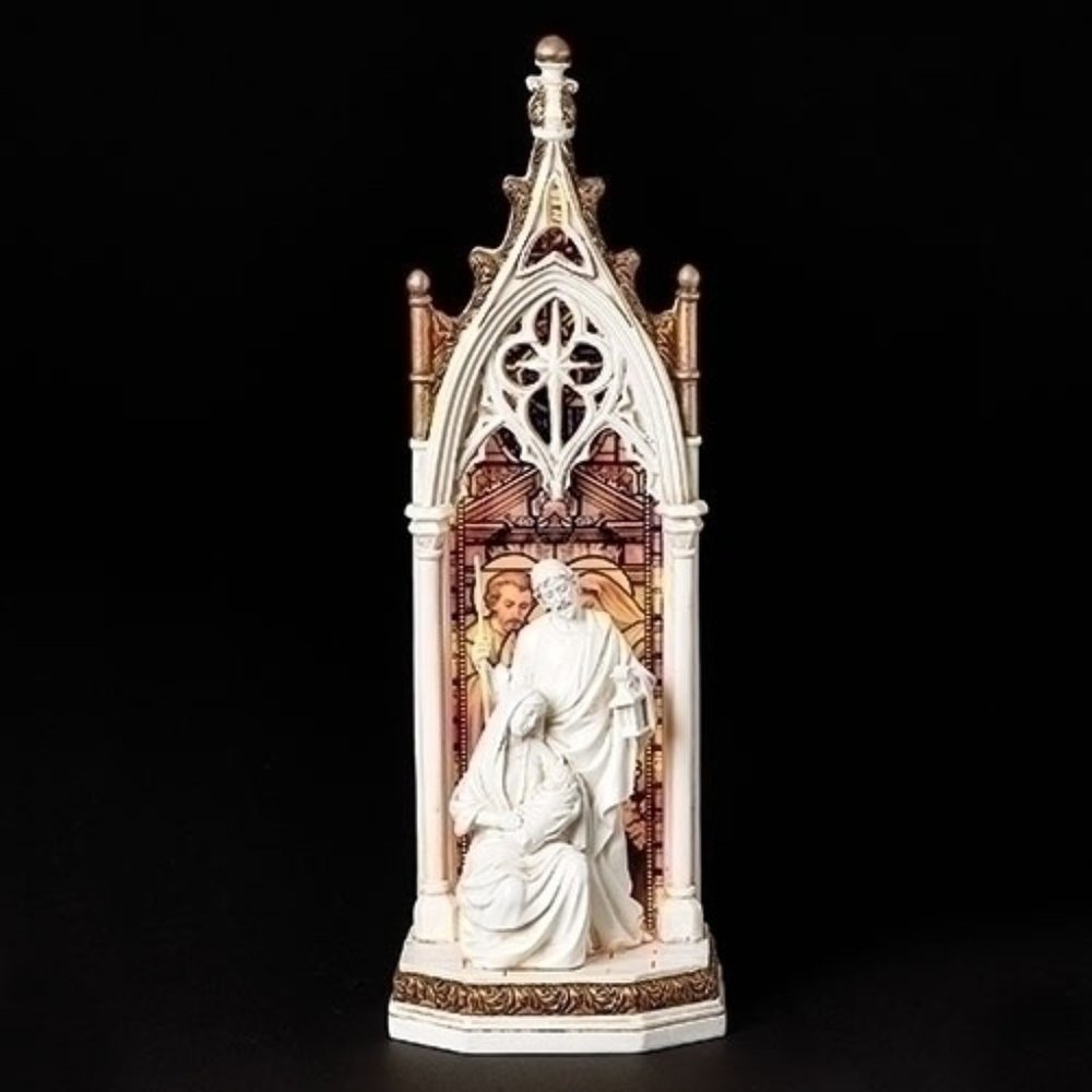 NIB Roman, Inc. Holy Family Arch LED Lighted Window Nativity